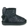 Bottines Fourré NOIR Fille Motif Paillettes A Enfiler