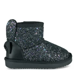 Bottines Fourré NOIR Fille Motif Paillettes A Enfiler