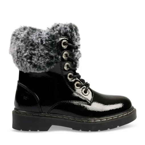 Bottines Fourré NOIR Fille Lacets