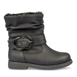 Bottines Fourré NOIR Fille Motif Uni Fermeture éclair