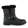 Bottines Fourré NOIR Fille Motif Coeurs Fermeture éclair