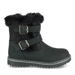 Bottines Fourré NOIR Fille Motif Fausse Fourrure Fermeture éclair