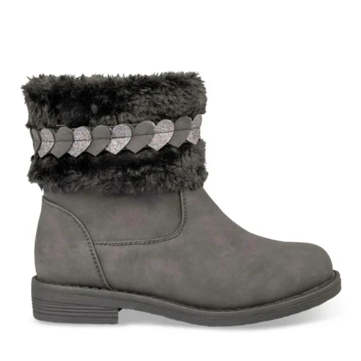 Bottines Fourré NOIR Fille Motif Uni Fermeture éclair