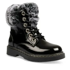 Bottines Fourré NOIR Fille Lacets