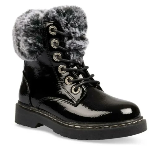 Bottines Fourré NOIR Fille Lacets