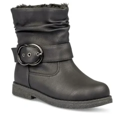 Bottines Fourré NOIR Fille Motif Uni Fermeture éclair