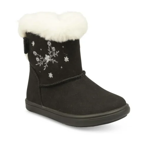 Bottines Fourré NOIR Fille Fermeture éclair