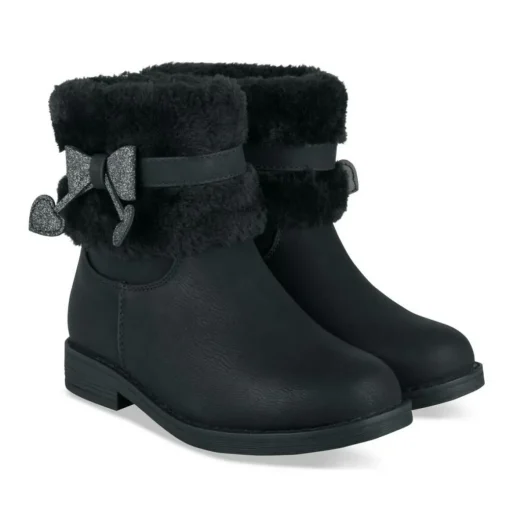 Bottines Fourré NOIR Fille Motif Etoiles Fermeture éclair
