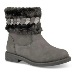 Bottines Fourré NOIR Fille Motif Uni Fermeture éclair