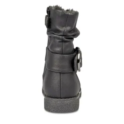Bottines Fourré NOIR Fille Motif Uni Fermeture éclair