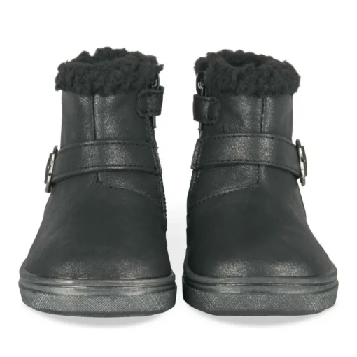Bottines Fourré NOIR Fille Motif Coeurs Fermeture éclair