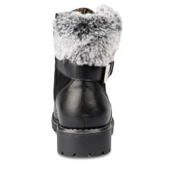 Bottines Fourré NOIR Fille Motif Uni Lacets