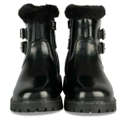Bottines Fourré NOIR Fille Motif Vernis Fermeture éclair