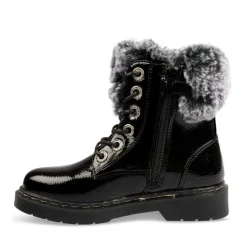 Bottines Fourré NOIR Fille Lacets