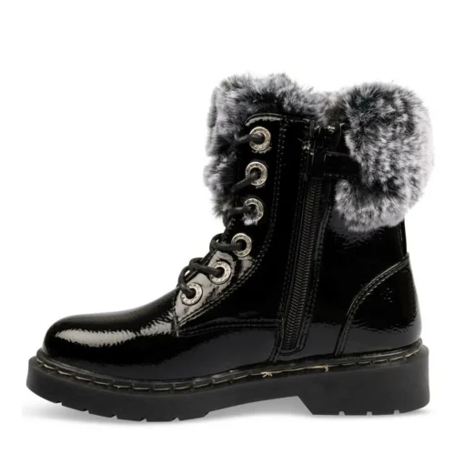 Bottines Fourré NOIR Fille Lacets