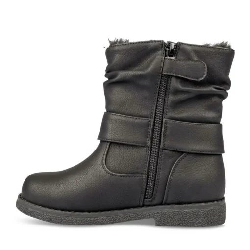 Bottines Fourré NOIR Fille Motif Uni Fermeture éclair