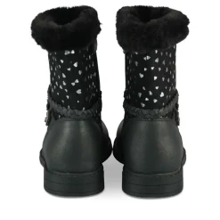 Bottines Fourré NOIR Fille Motif Coeurs Fermeture éclair