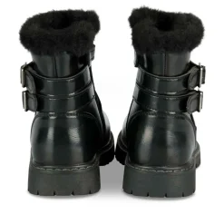 Bottines Fourré NOIR Fille Motif Vernis Fermeture éclair
