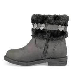 Bottines Fourré NOIR Fille Motif Uni Fermeture éclair