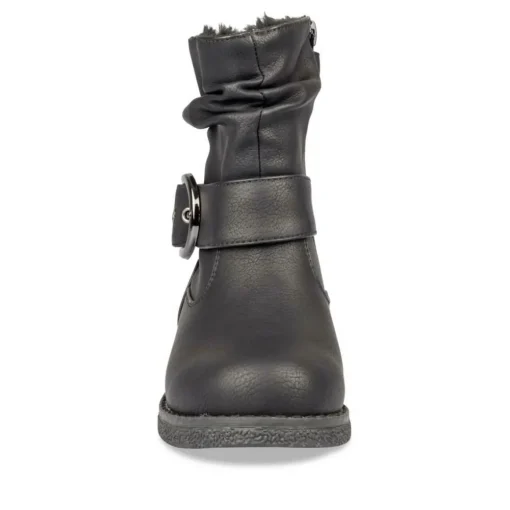 Bottines Fourré NOIR Fille Motif Uni Fermeture éclair