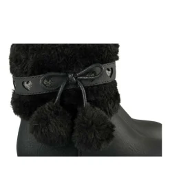 Bottines Fourré NOIR Fille Motif Coeurs Fermeture éclair