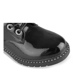 Bottines Fourré NOIR Fille Motif Uni Lacets