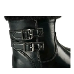 Bottines Fourré NOIR Fille Motif Vernis Fermeture éclair