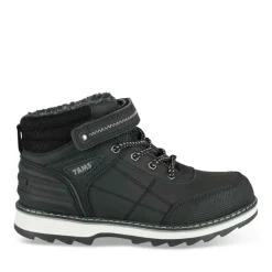 Bottines Fourré NOIR Garçon Motif Uni Lacets