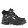 Bottines Fourré NOIR Garçon Motif Uni Lacets