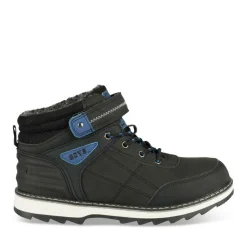 Bottines Fourré NOIR Garçon Motif Uni Lacets