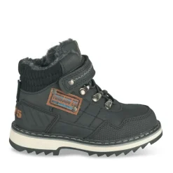Bottines Fourré NOIR Garçon Motif Fausse Fourrure Scratch