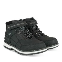 Bottines Fourré NOIR Garçon Motif Uni Lacets