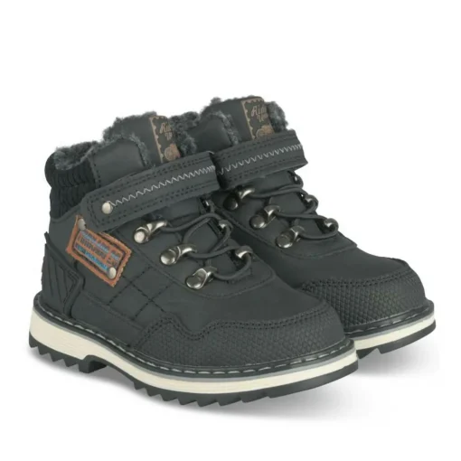 Bottines Fourré NOIR Garçon Motif Fausse Fourrure Scratch
