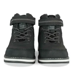 Bottines Fourré NOIR Garçon Motif Uni Lacets