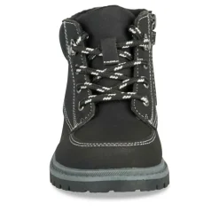 Bottines Fourré NOIR Garçon Motif Uni Lacets