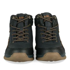 Bottines Fourré NOIR Garçon Motif Uni Lacets
