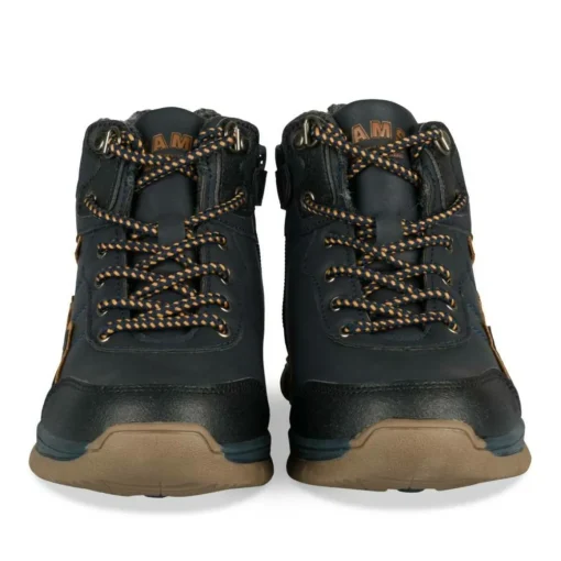 Bottines Fourré NOIR Garçon Motif Uni Lacets