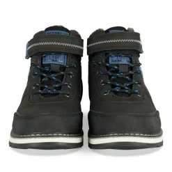 Bottines Fourré NOIR Garçon Motif Uni Lacets