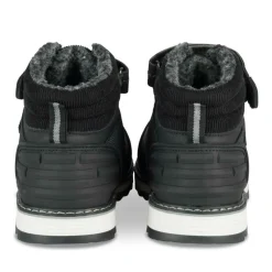 Bottines Fourré NOIR Garçon Motif Uni Lacets
