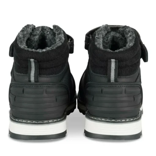 Bottines Fourré NOIR Garçon Motif Uni Lacets