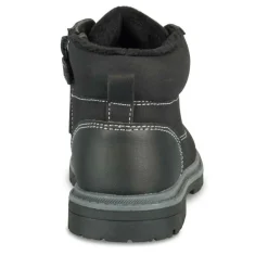 Bottines Fourré NOIR Garçon Motif Uni Lacets