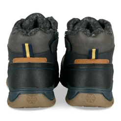 Bottines Fourré NOIR Garçon Motif Uni Lacets