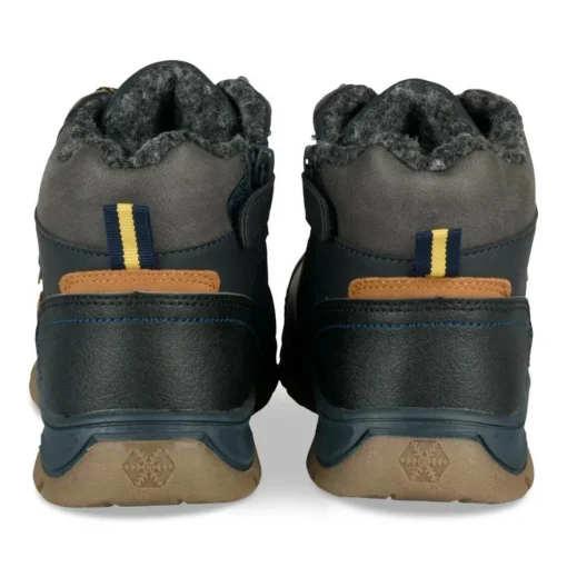 Bottines Fourré NOIR Garçon Motif Uni Lacets