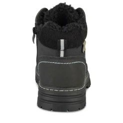 Bottines Fourré NOIR Garçon Motif Uni Lacets