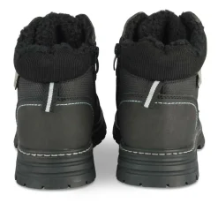 Bottines Fourré NOIR Garçon Motif Uni Lacets