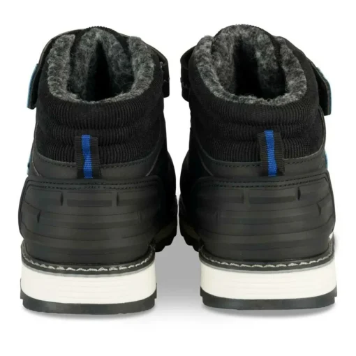 Bottines Fourré NOIR Garçon Motif Uni Lacets