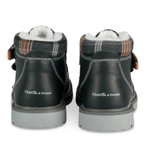 Bottines Fourré NOIR Garçon Motif Uni Scratch