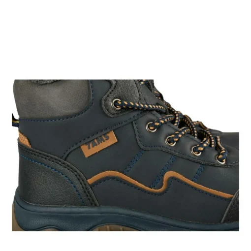 Bottines Fourré NOIR Garçon Motif Uni Lacets