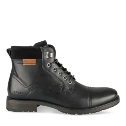 Bottines Fourré NOIR Homme Motif Uni Lacets