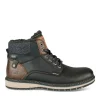 Bottines Fourré NOIR Homme Motif Uni Lacets